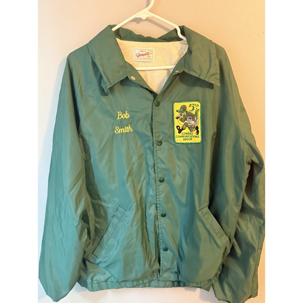 Vintage 5th Combat Communications Group Lightweight Jacket Size Large Fast Ship